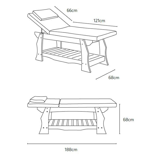 Table de massage en bois clair fixe OLGA