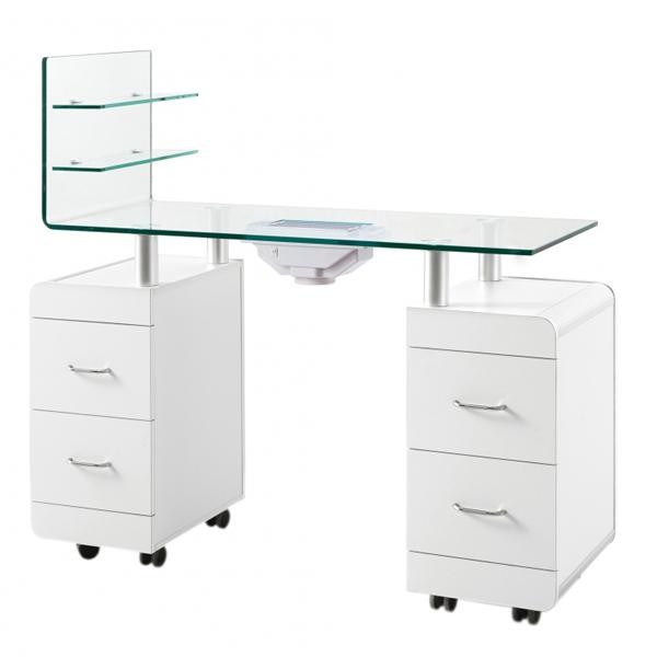 Generic Table Manucure Avec Aspirateur Et Plateau En Verre- Bureau