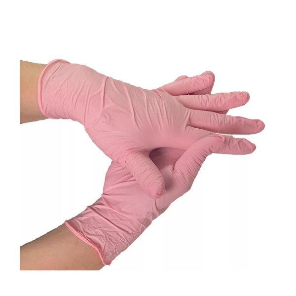 Gants nitrile roses medium