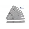 10 Limes à ongles - grain 100/100 - Droites - Blanches