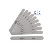 10 Limes à ongles - grain 180/180 - Droites - Blanches