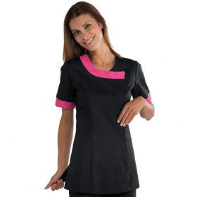 Blouse esthétique Delhi Noire et Rose