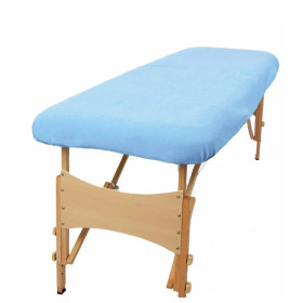 Housse éponge bleu ciel sans trou nasal pour table de massage