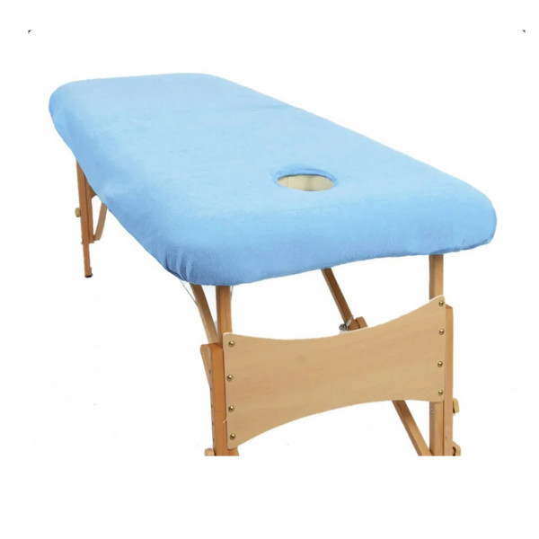 Housse éponge Bleu ciel pour table de massage