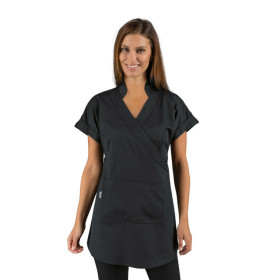 Kimono d'esthétique manches courtes Isacco noir