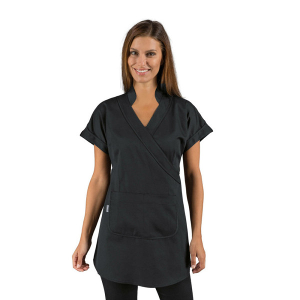 Kimono d'esthétique manches courtes Isacco noir