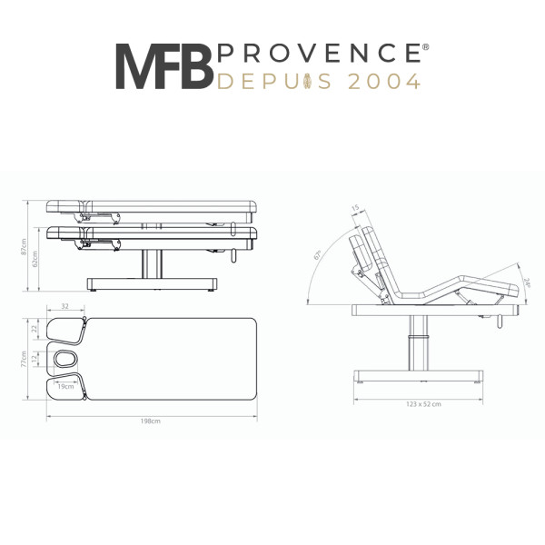 Table de massage électrique Nuuna Feel 3 Beige - 3 moteurs