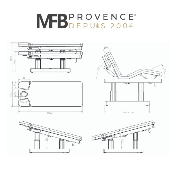 Table de massage électrique Nuuna Feel 4 Blanc - 4 moteurs