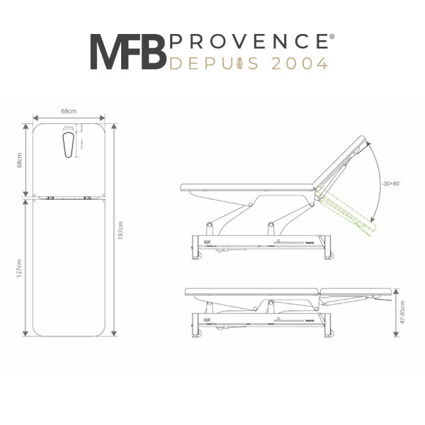 Table de massage électrique Nuuna Sense 2 Blanc - 1 moteur