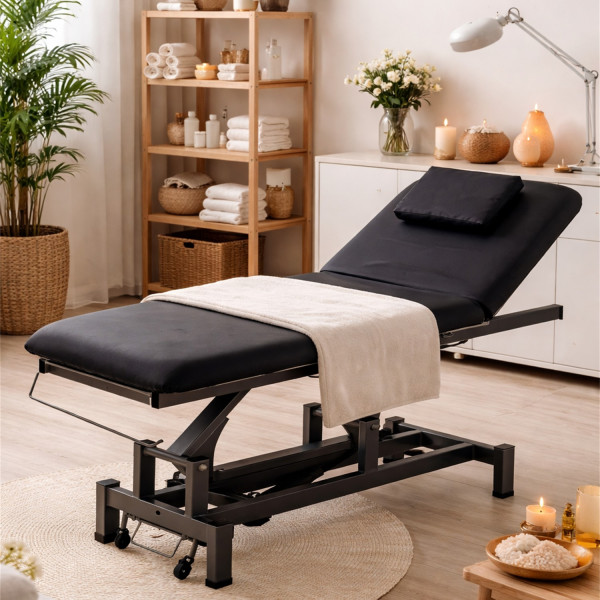 Table de Massage Électrique Vital Black – Table de Soins Professionnelle Réglable