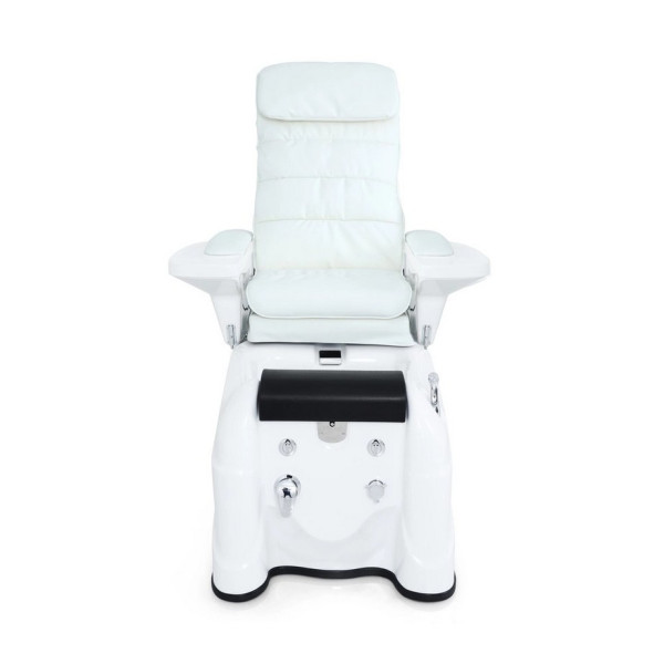Fauteuil de pédicure Ease Blanc - Fauteuil esthétique avec massage shiatsu, balnéo et repose-pieds réglable