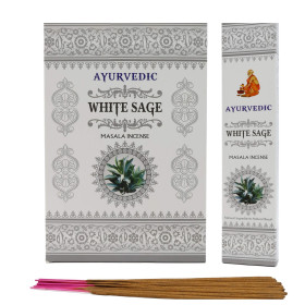 Encens Ayurvedic Sauge Blanche &ndash; Encens indien naturel purification et relaxation zen