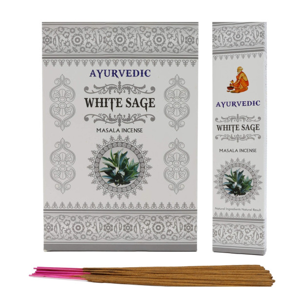 Encens Ayurvedic Sauge Blanche – Encens indien naturel purification et relaxation zen