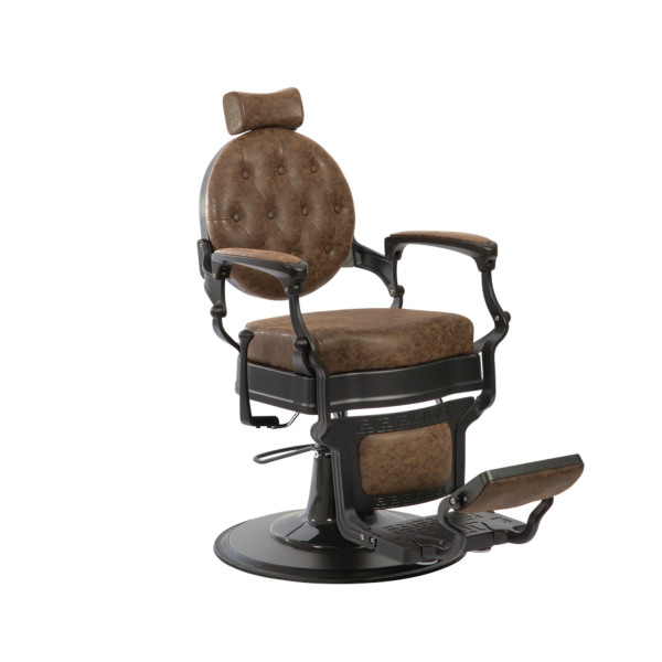 Fauteuil barbier Buzz Black cuir vieilli