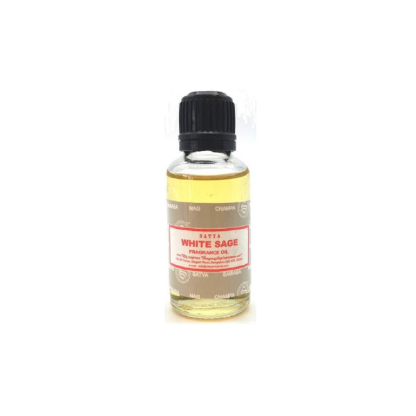 Huile Parfumée Sauge blanche Satya 15 ml – Huile parfum d'ambiance au Bois de Santal pour brûle-parfum et diffuseur