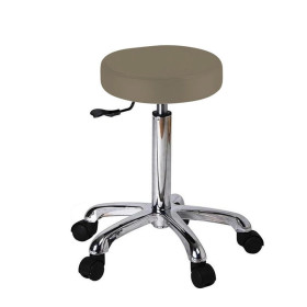 Tabouret Pneumatique Blanc Professionnel &ndash; Hauteur r&eacute;glable avec roulettes pour institut de beaut&eacute;, spa et cabinet m&eacute;dical