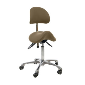 Tabouret Ergonomique NOBLE Beige &ndash; Si&egrave;ge Professionnel Selle avec Dossier Confort