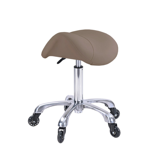 Tabouret Professionnel SILENT ORGANIC Beige – Assise Selle Ergonomique avec Roulettes Silencieuses