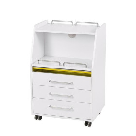 Gu&eacute;ridon Esth&eacute;tique SPIN &ndash; Meuble Professionnel &agrave; 3 &Eacute;tag&egrave;res en Verre