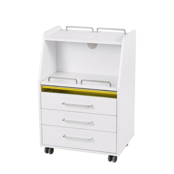 Guéridon Esthétique SPIN – Meuble Professionnel à 3 Étagères en Verre