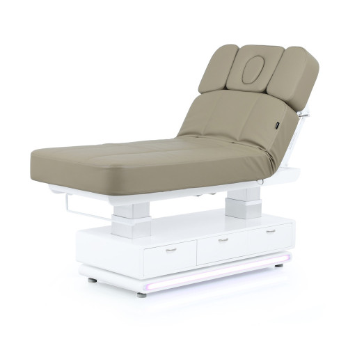 Table de massage électrique Post Beige - Chauffante – Finition bois – LED – Ultra-confort