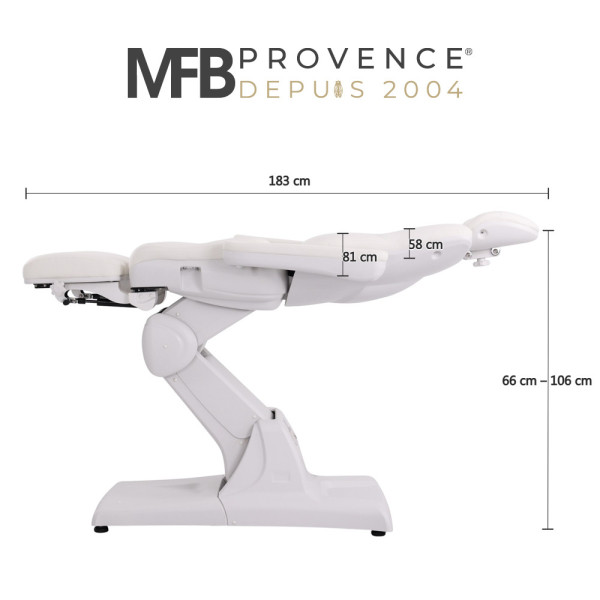 Fauteuil de Podologie Électrique ARQIS 3 Moteurs Blanc | MFB Provence